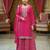 Pink color chinon fabric designer embroidery work graceful palazzo dress
