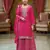 Pink color chinon fabric embroidery work graceful palazzo dress