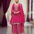 Pink color chinon fabric designer embroidery work graceful palazzo dress