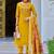 Yellow color viscose fabric designer embroidered readymade suit
