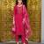 Pink color viscose fabric designer embroidered readymade suit