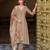 Brown color viscose fabric designer embroidered readymade suit
