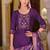 Purple color viscose fabric designer embroidered readymade suit