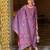 Lavender color viscose fabric designer embroidered readymade suit