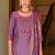 Lavender color viscose fabric designer embroidered readymade suit