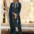 Teal color georgette fabric beautiful embroidered free size stitched suit