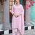 Pink color georgette fabric beautiful embroidered free size stitched suit