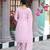 Pink color georgette fabric beautiful embroidered free size stitched suit