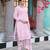 Pink color georgette fabric beautiful embroidered free size stitched suit