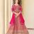Pink color beautiful embroidered georgette fabric free size stitched anarkali dress