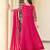 Pink color beautiful embroidered georgette fabric free size stitched anarkali dress