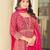 Pink color beautiful embroidered georgette fabric free size stitched anarkali dress