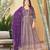 Purple color beautiful embroidered georgette fabric free size stitched anarkali dress