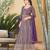 Purple color beautiful embroidered georgette fabric free size stitched anarkali dress