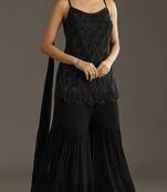 Black color beautiful bollywood style georgette fabric graceful palazzo dress