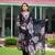 Black georgette floral digital print kurta with rayon bottom & printed dupatta set