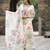 White georgette floral digital print kurta with rayon bottom & printed dupatta set