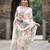 White georgette floral digital print kurta with rayon bottom & printed dupatta set