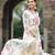 White georgette floral digital print kurta with rayon bottom & printed dupatta set