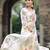 White georgette floral digital print kurta with rayon bottom & printed dupatta set