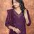 Deep wine roman silk embroidered kurta with pant & chanderi dupatta set
