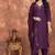 Deep wine roman silk embroidered kurta with pant & chanderi dupatta set