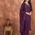 Deep wine roman silk embroidered kurta with pant & chanderi dupatta set