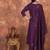 Deep wine roman silk embroidered kurta with pant & chanderi dupatta set