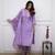 Purple embroidered rayon slub kurta with pant & chanderi cotton dupatta set