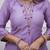 Purple embroidered rayon slub kurta with pant & chanderi cotton dupatta set