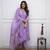 Purple embroidered rayon slub kurta with pant & chanderi cotton dupatta set