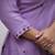 Purple embroidered rayon slub kurta with pant & chanderi cotton dupatta set