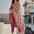 Brown cotton silk embroidered kurta with pant & chanderi dupatta set