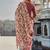 Brown cotton silk embroidered kurta with pant & chanderi dupatta set