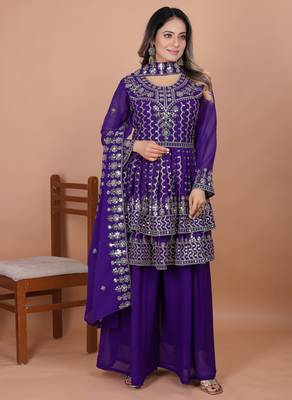 Designer georgette sharara suit dupatta for women 1
