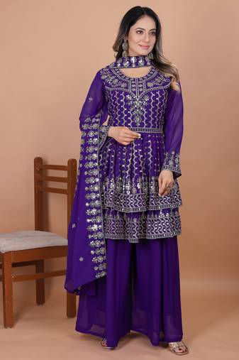Designer georgette sharara suit dupatta for women