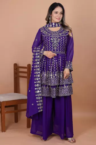 Designer georgette sharara suit dupatta for women