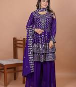 Designer georgette sharara suit dupatta for women
