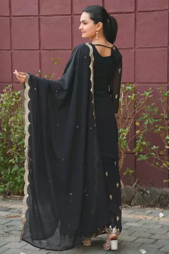 Designer georgette sharara suit dupatta for women