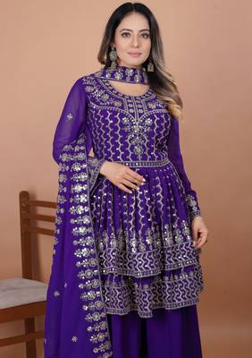 Designer georgette sharara suit dupatta for women 2