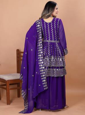 Designer georgette sharara suit dupatta for women 3