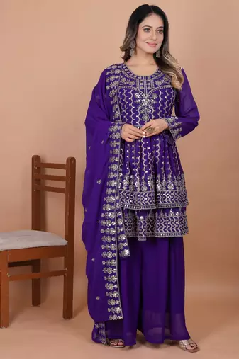 Designer georgette sharara suit dupatta for women