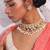 Multicolor gold plated pearl necklace set