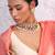 Multicolor gold plated pearl necklace set