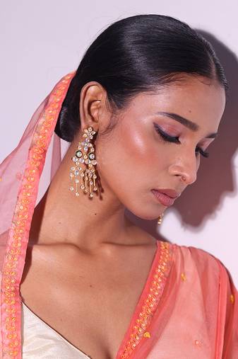 Gold plated kundan earrings