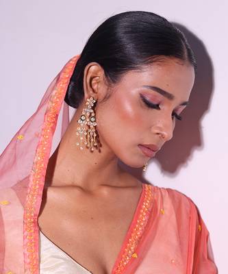 Gold plated kundan earrings 1