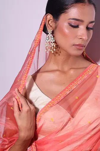 Gold plated kundan earrings