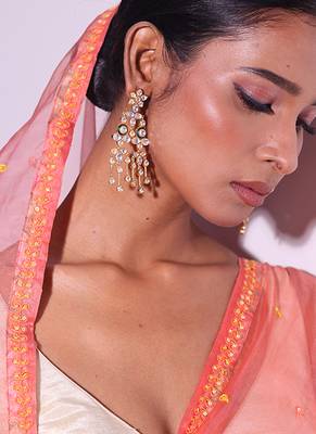 Gold plated kundan earrings 3