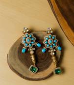 Blue stone gold plated necklace set