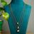 Silver stone gold plated necklace set